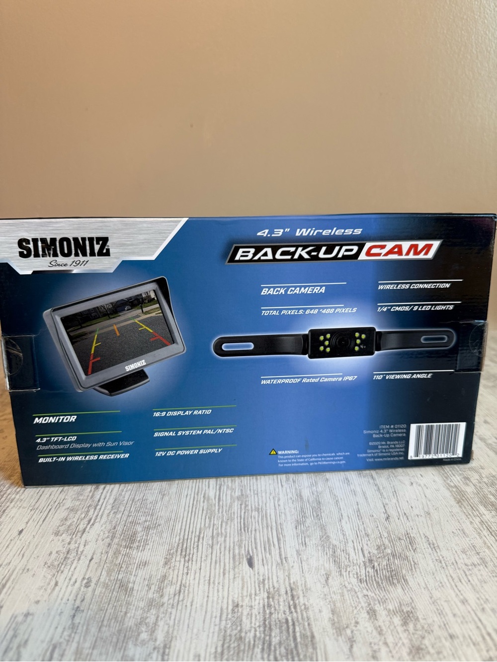 Simoniz Back-Up Cam Wireless 4.3" Monitor - Picture 2 of 2